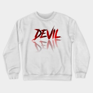 Devil 3D Look Dark Red Glassy Effect Crewneck Sweatshirt